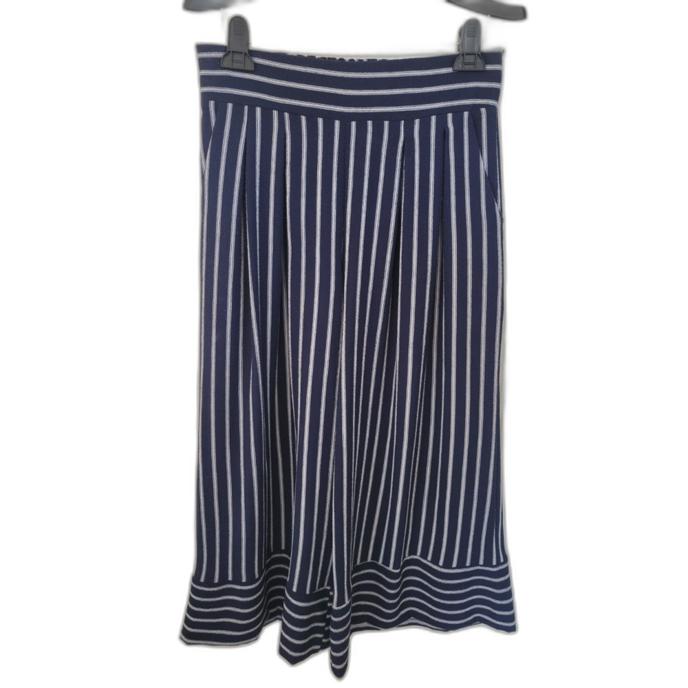 Misa Los Angeles Blue + White Striped Wide Leg Pants